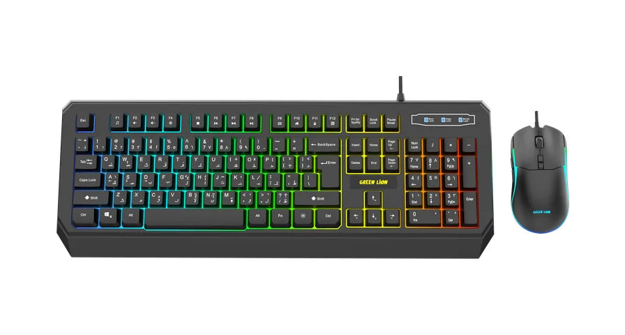 Green Lion GKM-65 Gaming Mouse & Keyboard Combo - Black