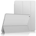 VANCLE PU Case for iPad 9/8/7 (10.2-Inch, 2021/2020/2019 Model, 9th/8th/7th Generation) ，Slim Stand Hard Back Shell Protective Smart Cover Case for 10.2 Inch iPad 9/8/7 (Grey)