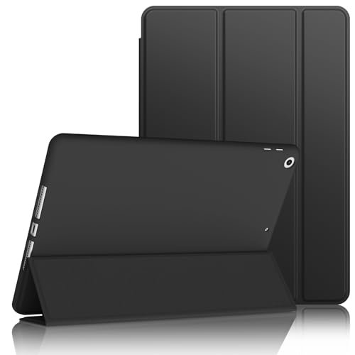 VANCLE PU Case for iPad 9/8/7 (10.2-Inch, 2021/2020/2019 Model, 9th/8th/7th Generation) ，Slim Stand Hard Back Shell Protective Smart Cover Case for 10.2 Inch iPad 9/8/7 (Grey)