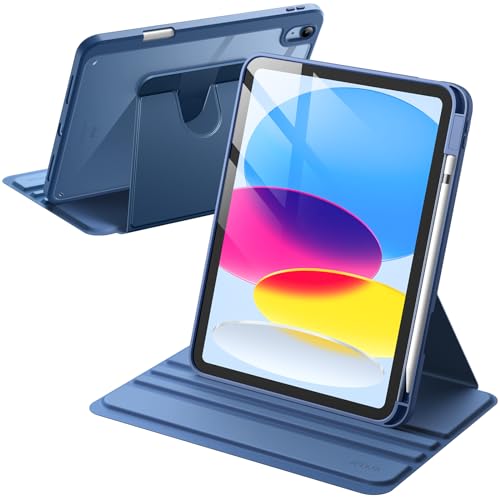 JETech 360° Rotating Case for iPad (A16) 11th/10th Gen, Navy