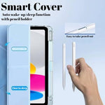 Vurtboly Case Compatible with iPad A16 11th Generation 11"2025/10th Generation 10.9" 2022 with Pencil Holder, 6-in-1 Y-Shaped Trifold Stand Cover, Slim Acrylic Hard Shell Back Protective Cover (Blue)