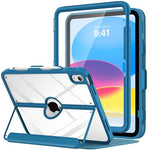 MoKo for iPad (A16) 11th/10th Generation Case with Pencil Holder, Navy Blue