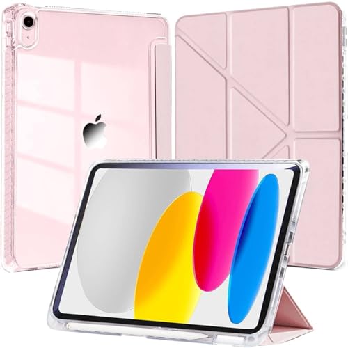 Vurtboly Case Compatible with iPad A16 11th Generation 11"2025/10th Generation 10.9" 2022 with Pencil Holder, 6-in-1 Y-Shaped Trifold Stand Cover, Slim Acrylic Hard Shell Back Protective Cover (Blue)