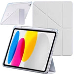 Vurtboly Case Compatible with iPad A16 11th Generation 11"2025/10th Generation 10.9" 2022 with Pencil Holder, 6-in-1 Y-Shaped Trifold Stand Cover, Slim Acrylic Hard Shell Back Protective Cover (Blue)