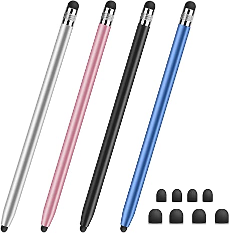 NALACAL Stylus Pens: 2-in-1 High Sensitivity & Precision Capacitive Stylus for iPhone/iPad Pro/Tablets/Samsung/Galaxy/PC (4-Pack)