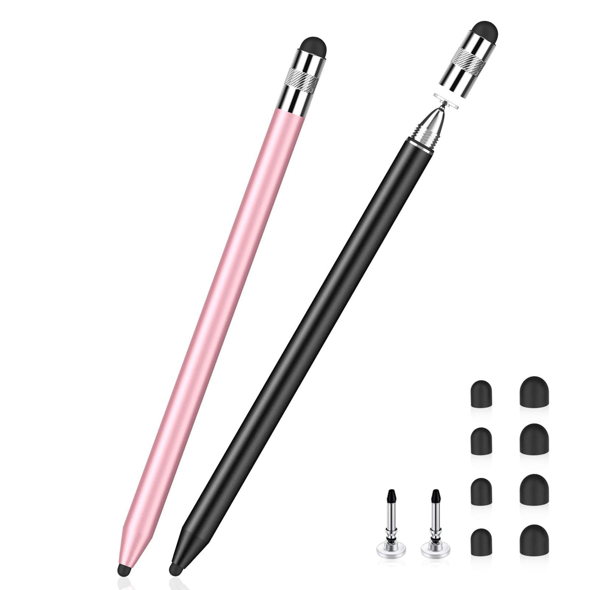 NALACAL Stylus Pens: 2-in-1 High Sensitivity & Precision Capacitive Stylus for iPhone/iPad Pro/Tablets/Samsung/Galaxy/PC (4-Pack)
