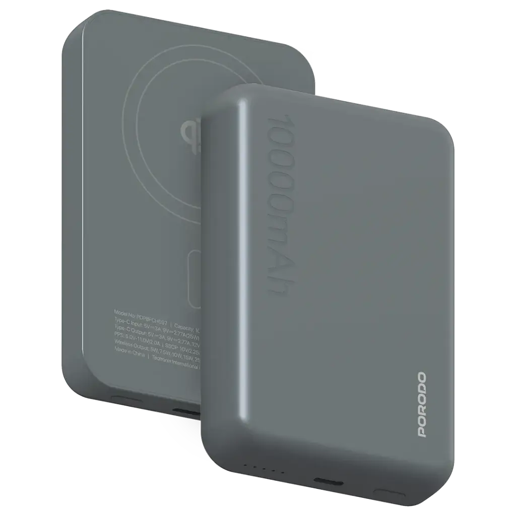 Porodo Vingt-Cinq 10000mAh MagSafe Power Bank - Grey
