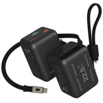 Porodo Voltra 10000mAh Power Bank with Retractable Type-C Cable - Black