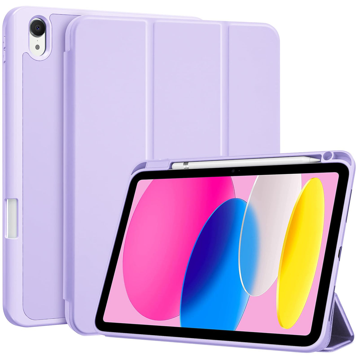 ProCase for iPad A16 11th/10th Generation Case with Pencil Holder -Purple