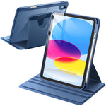 JETech 360° Rotating Case for iPad (A16) 11th/10th Gen, Navy