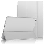 VANCLE PU Case for iPad 9/8/7 (10.2-Inch, 2021/2020/2019 Model, 9th/8th/7th Generation) ，Slim Stand Hard Back Shell Protective Smart Cover Case for 10.2 Inch iPad 9/8/7 (Grey)