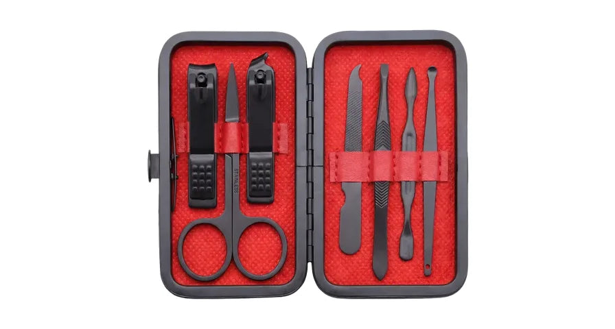 Green Lion 7-In-1 Manicure Set - Black