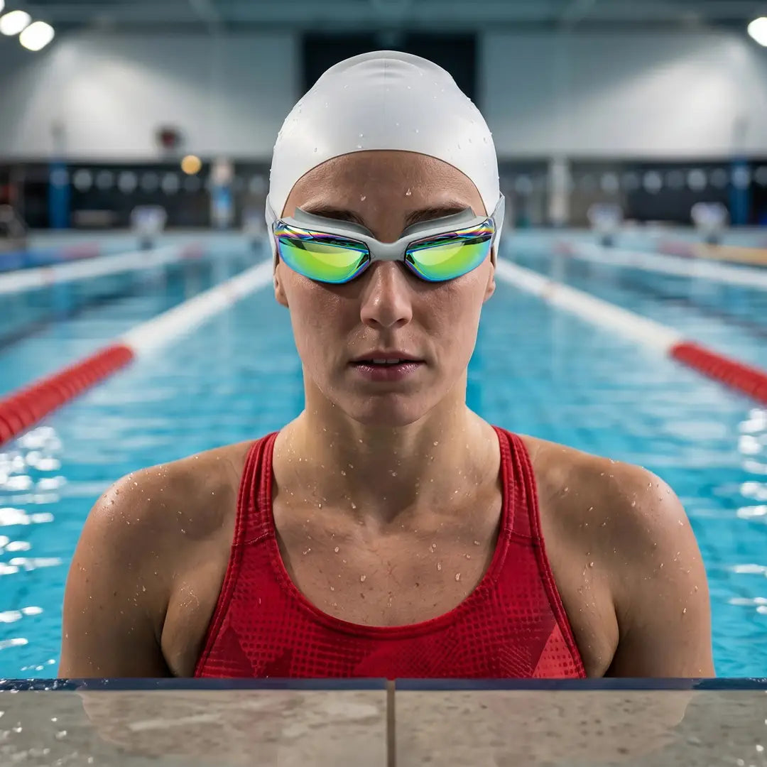 Green Lion AquaVision Pro Waterproof Swimming Goggles - Gray