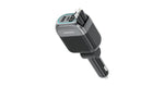 Porodo Spider Multi-Port USB Car Charger with USB-C to USB-C & Lightning Cable - Black