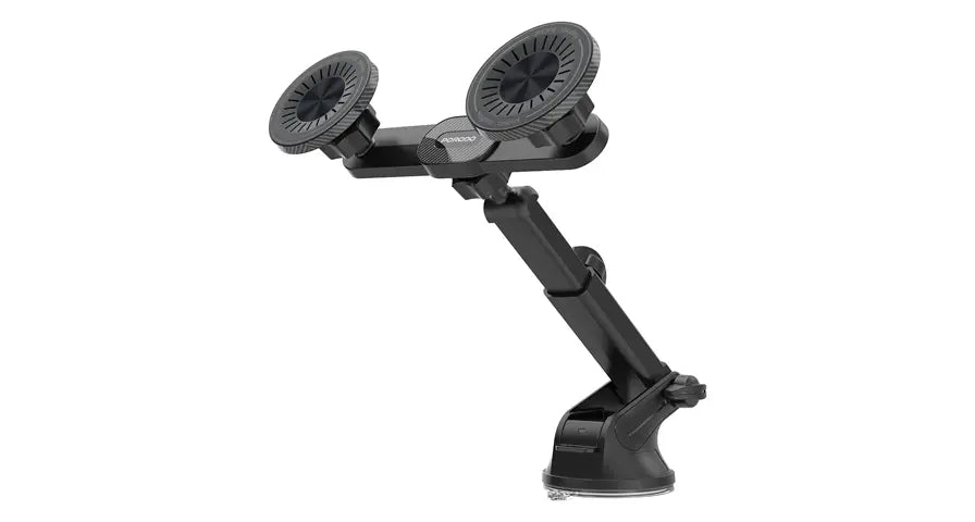 Porodo Dax-L Dual MagSafe Car Phone Mount with Adjustable Telescopic Arm - Black