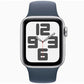 Apple Watch SE (2023) GPS 40mm Silver Aluminum Case with Storm Blue Sport Band