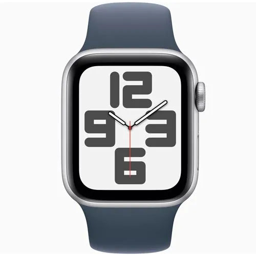Apple Watch SE (2023) GPS 40mm Silver Aluminum Case with Storm Blue Sport Band