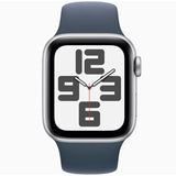 Apple Watch SE (2023) GPS 40mm Silver Aluminum Case with Storm Blue Sport Band