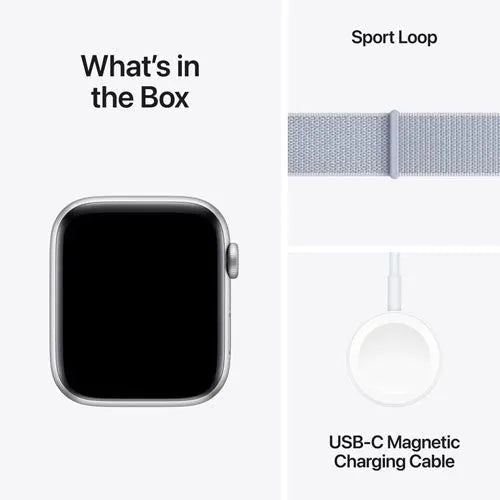 Apple Watch SE (2024) GPS 40mm Silver Aluminium Case with Blue Cloud Sport Loop