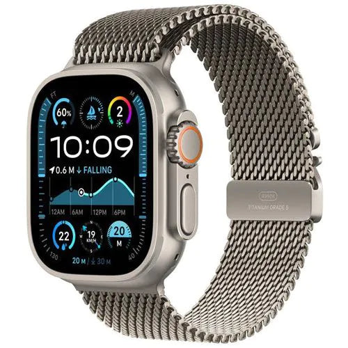 Apple Watch Ultra 2 (2024) 49mm GPS + Cellular - Natural Titanium Case with Natural Titanium Milanese Loop - M