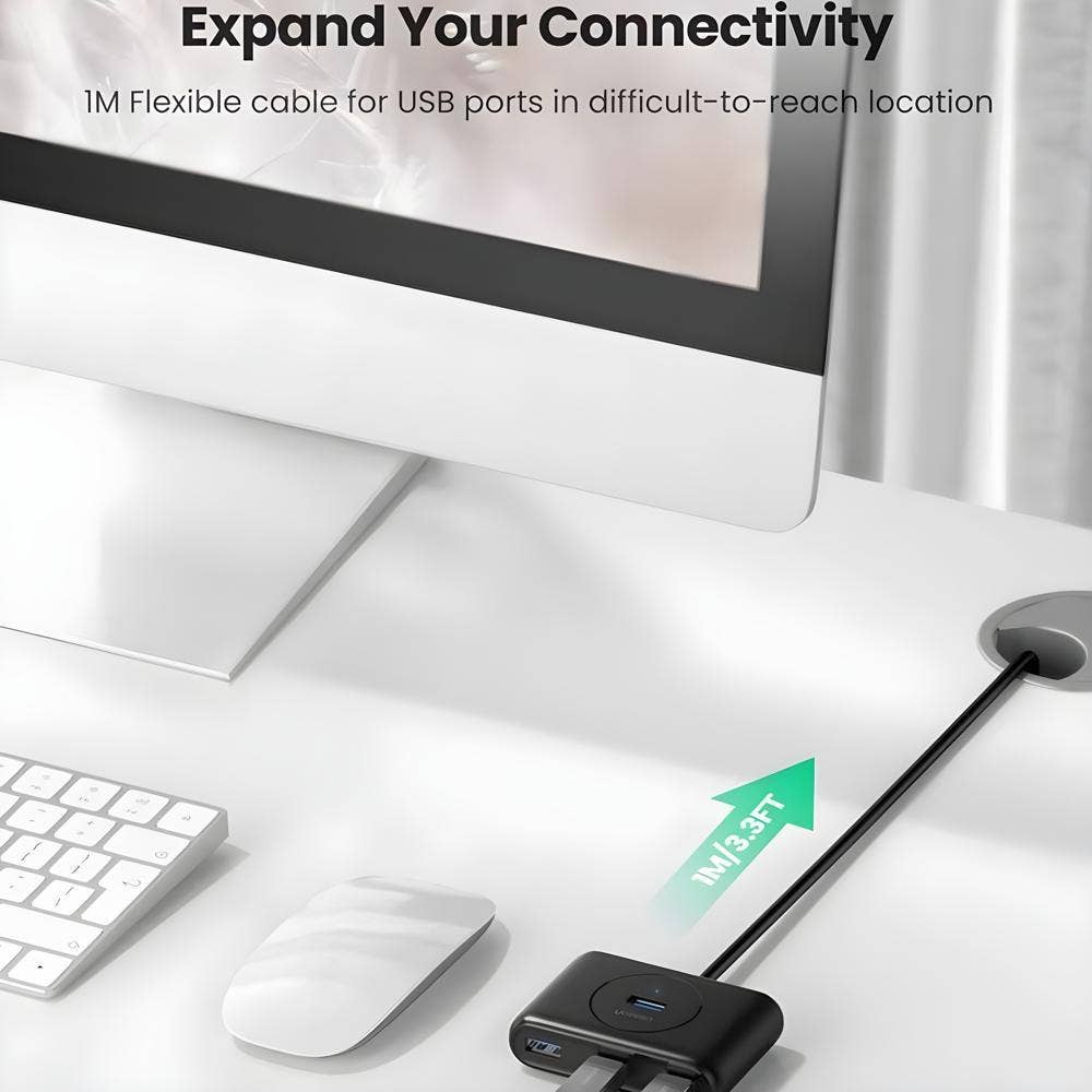 Ugreen 4 Port USB Hub, Black