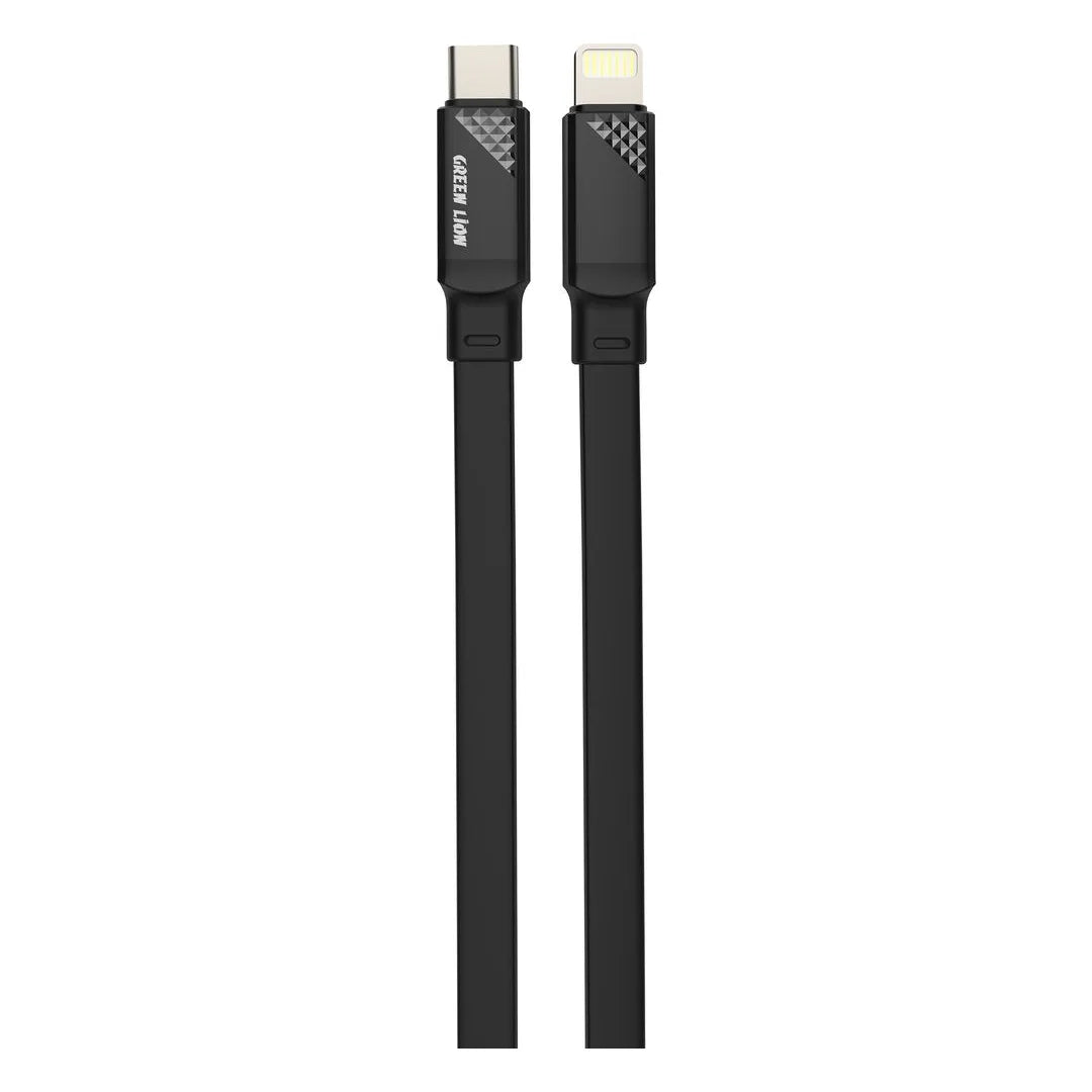 Green Lion Silicone USB-C to Lightning TPE Cable - Black