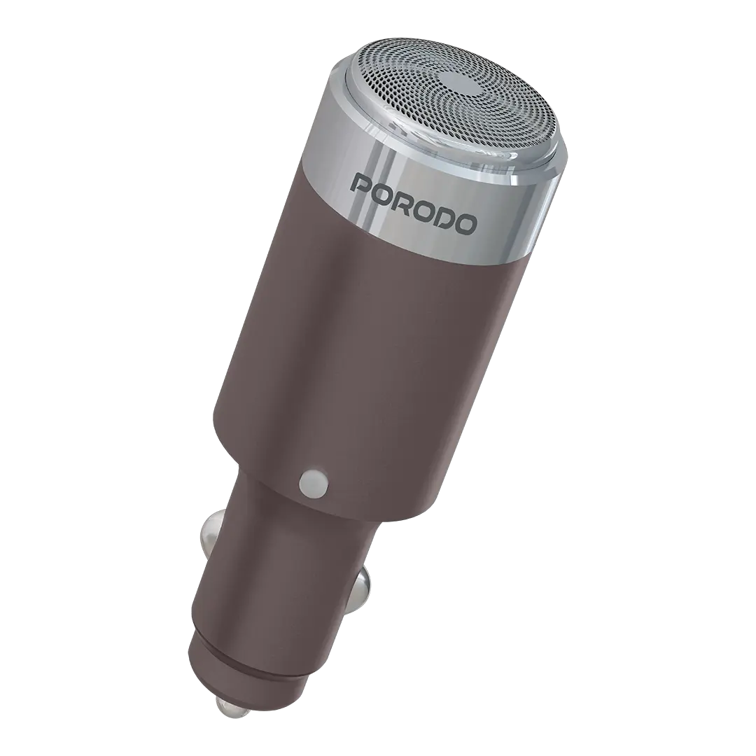 Porodo Shave N Drive Multi-Function Car Charger with Shaver Head - Brown