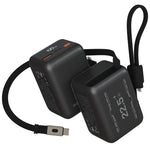 Porodo Voltra 10000mAh Power Bank with Retractable Type-C Cable - Black